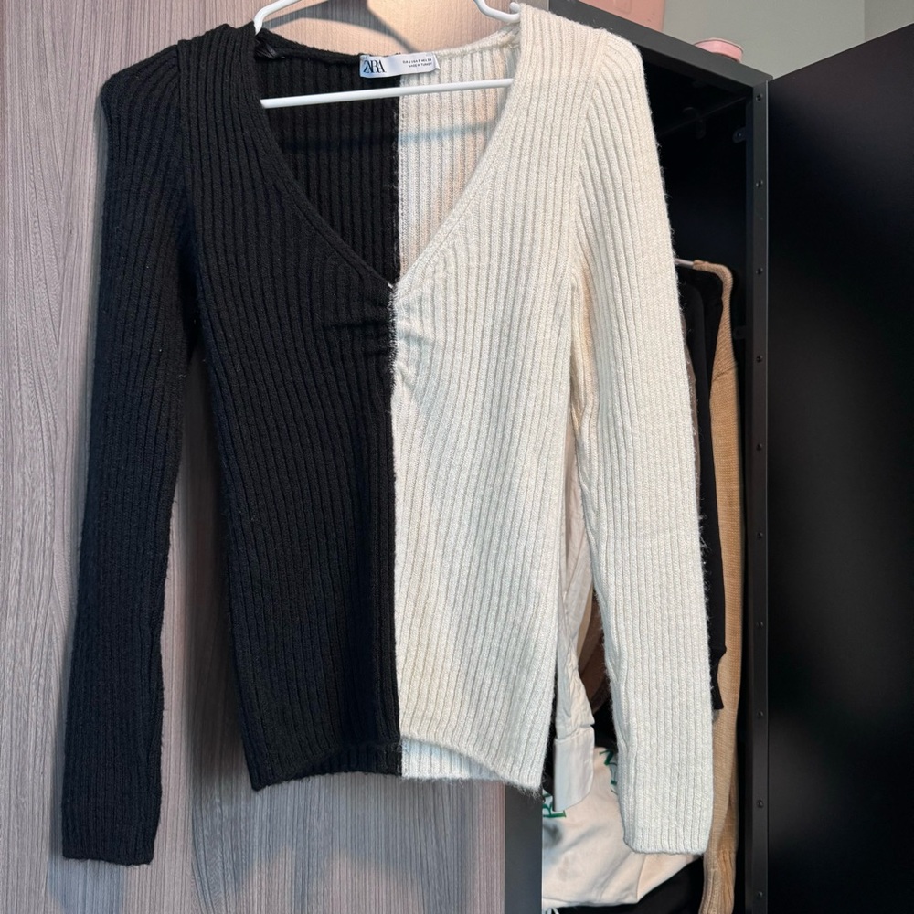 Zara Knit Top Black & White